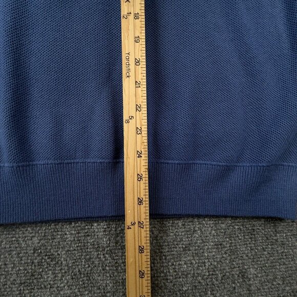 NWT JOS. A. BANK Blue V Neck Knit Sweater Medium Wool Blend Travel Tech Men - Picture 4 of 13
